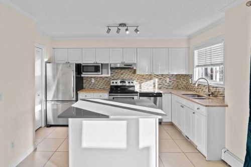 1523 11 Street Sw, Calgary, AB - Indoor Photo Showing Kitchen With Stainless Steel Kitchen With Double Sink With Upgraded Kitchen