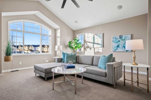 209 New Brighton Lane Se, Calgary, AB - Indoor Photo Showing Living Room