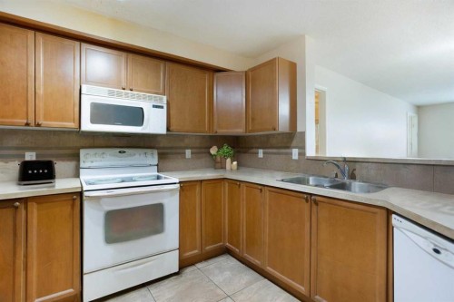 2107-5200 44 Avenue Ne, Calgary, AB - Indoor Photo Showing Kitchen With Double Sink