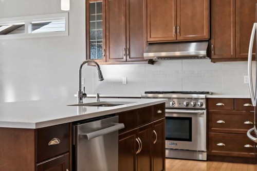 182 Cranarch Place Se, Calgary, AB - Indoor Photo Showing Kitchen With Stainless Steel Kitchen With Upgraded Kitchen