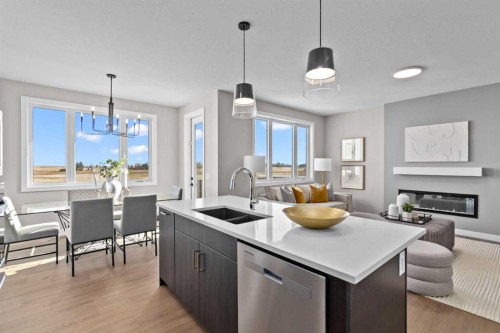 155 Belvedere Crescent Se, Calgary, AB - Indoor Photo Showing Other Room With Fireplace