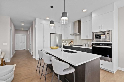 155 Belvedere Crescent Se, Calgary, AB - Indoor Photo Showing Kitchen With Double Sink With Upgraded Kitchen