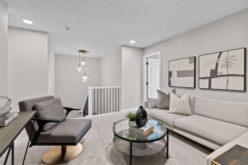 155 Belvedere Crescent Se, Calgary, AB - Indoor Photo Showing Living Room