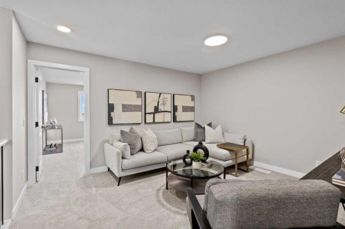155 Belvedere Crescent Se, Calgary, AB - Indoor Photo Showing Living Room
