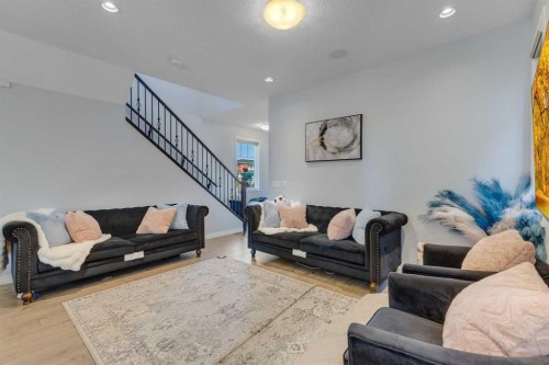 505 Redstone Drive Ne, Calgary, AB - Indoor Photo Showing Living Room