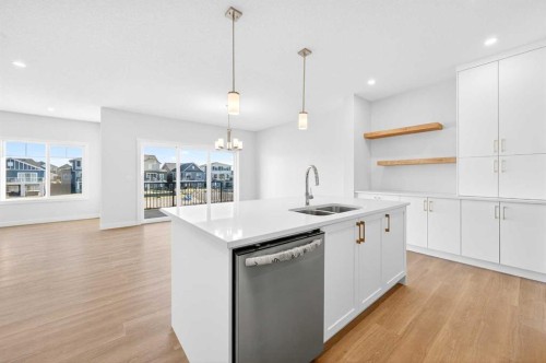 1642 Baywater Street Sw, Airdrie, AB - Indoor Photo Showing Kitchen With Double Sink