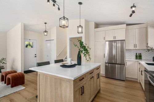 204 Mckerrell Way Se, Calgary, AB - Indoor Photo Showing Kitchen With Upgraded Kitchen