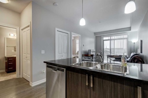 324-117 Copperpond Common Se, Calgary, AB - Indoor Photo Showing Kitchen With Double Sink