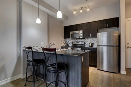 324-117 Copperpond Common Se, Calgary, AB - Indoor Photo Showing Kitchen With Stainless Steel Kitchen