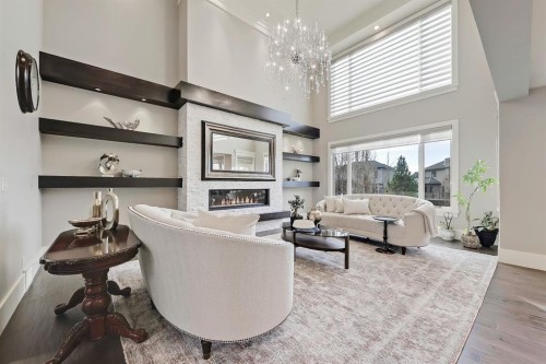 32 Aspen Ridge Manor Sw, Calgary, AB - Indoor With Fireplace