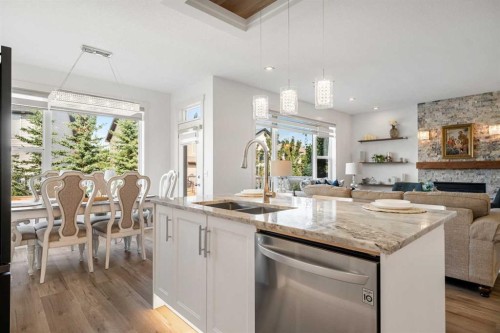 808 Coopers Square Sw, Airdrie, AB - Indoor With Fireplace