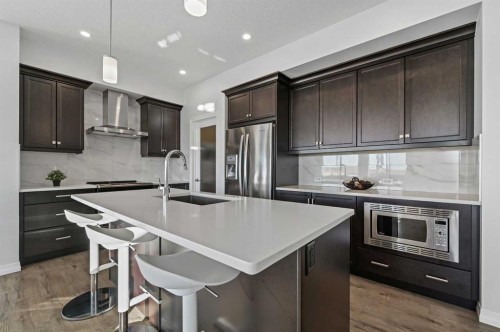 126 Howse Common Ne, Calgary, AB - Indoor Photo Showing Kitchen With Stainless Steel Kitchen With Upgraded Kitchen