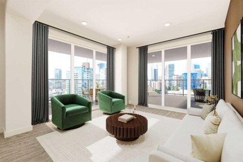 1203-210 18 Avenue Sw, Calgary, AB - Indoor Photo Showing Living Room