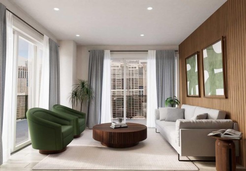 1203-210 18 Avenue Sw, Calgary, AB - Indoor Photo Showing Living Room