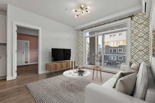 4205-522 Cranford Drive Se, Calgary, AB - Indoor Photo Showing Living Room