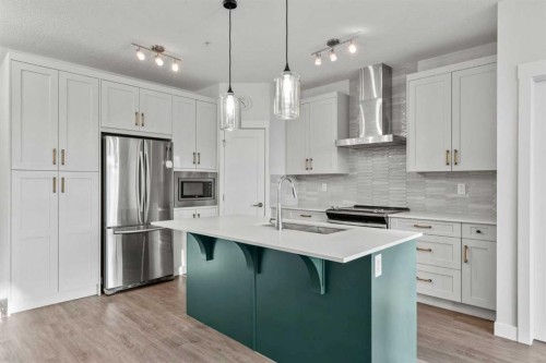 4205-522 Cranford Drive Se, Calgary, AB - Indoor Photo Showing Kitchen With Stainless Steel Kitchen With Upgraded Kitchen
