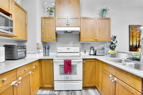 1004-720 Willowbrook Road Nw, Airdrie, AB - Indoor Photo Showing Kitchen With Double Sink