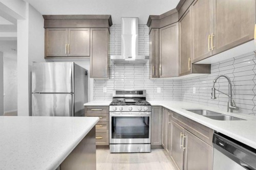 192 Carrington Crescent Nw, Calgary, AB - Indoor Photo Showing Kitchen With Stainless Steel Kitchen With Double Sink With Upgraded Kitchen