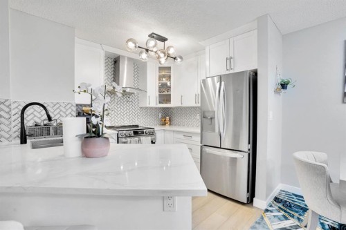 1111-2280 68 Street Ne, Calgary, AB - Indoor Photo Showing Kitchen With Stainless Steel Kitchen With Upgraded Kitchen