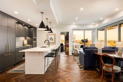 601-8445 Broadcast Avenue Sw, Calgary, AB - Indoor Photo Showing Kitchen With Upgraded Kitchen