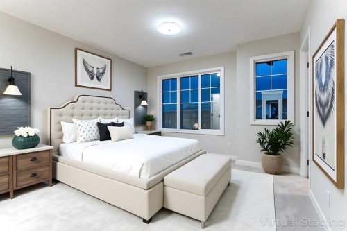 172 Cobblestone Gate Sw, Airdrie, AB - Indoor Photo Showing Bedroom