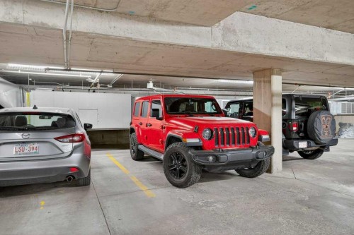 305-141 Mountain Street, Cochrane, AB - Indoor Photo Showing Garage