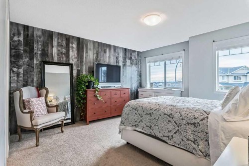 90 Brightoncrest Grove Se, Calgary, AB - Indoor Photo Showing Bedroom