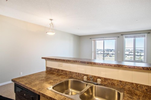 1308-333 Taravista Drive Ne, Calgary, AB - Indoor Photo Showing Kitchen With Double Sink
