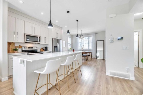 90 Cornerstone Manor, Calgary, AB - Indoor Photo Showing Kitchen With Stainless Steel Kitchen With Upgraded Kitchen