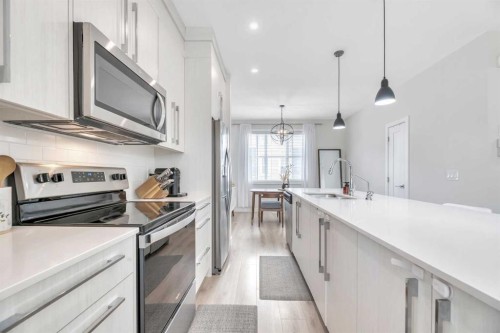 90 Cornerstone Manor, Calgary, AB - Indoor Photo Showing Kitchen With Stainless Steel Kitchen With Upgraded Kitchen