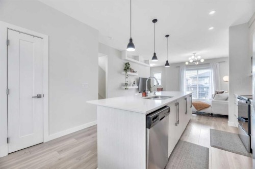 90 Cornerstone Manor, Calgary, AB - Indoor Photo Showing Kitchen With Stainless Steel Kitchen With Upgraded Kitchen