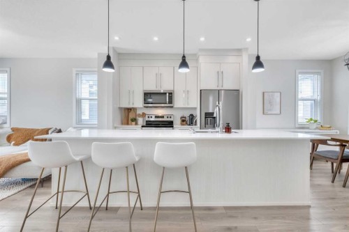 90 Cornerstone Manor, Calgary, AB - Indoor Photo Showing Kitchen With Upgraded Kitchen