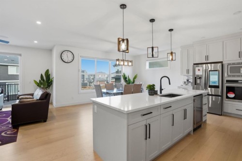 49 Waterford Crescent, Chestermere, AB - Indoor Photo Showing Kitchen With Stainless Steel Kitchen With Upgraded Kitchen