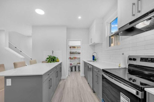 214 Corner Meadows Square, Calgary, AB - Indoor Photo Showing Kitchen With Upgraded Kitchen