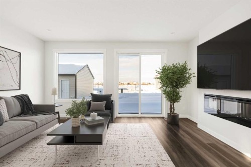 62 Setonvista Grove Se, Calgary, AB - Indoor Photo Showing Living Room