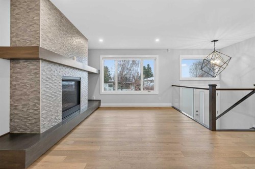 3704 58 Avenue Sw, Calgary, AB - Indoor With Fireplace