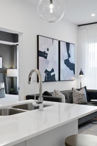 3314-6 Merganser Drive West, Chestermere, AB - Indoor Photo Showing Kitchen With Double Sink