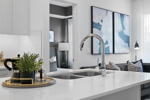 3314-6 Merganser Drive West, Chestermere, AB - Indoor Photo Showing Kitchen With Double Sink