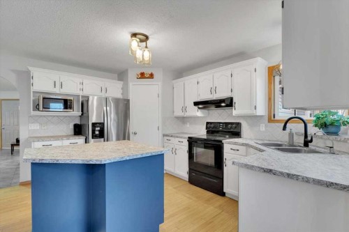 507 Sheep River Close, Okotoks, AB - Indoor Photo Showing Kitchen With Double Sink With Upgraded Kitchen