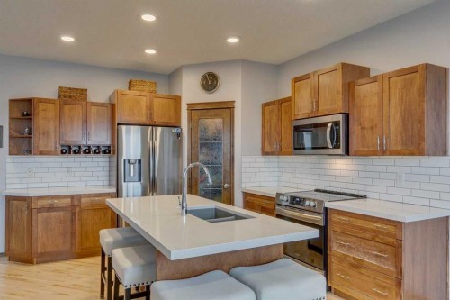 100 Royal Oak Terrace Nw, Calgary, AB - Indoor Photo Showing Kitchen With Double Sink With Upgraded Kitchen