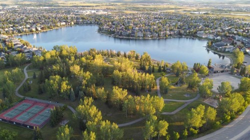 82 Chapalina Close Se, Calgary, AB - Outdoor With Body Of Water With View
