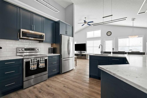 49 Somerside Close Sw, Calgary, AB - Indoor Photo Showing Kitchen With Stainless Steel Kitchen With Upgraded Kitchen