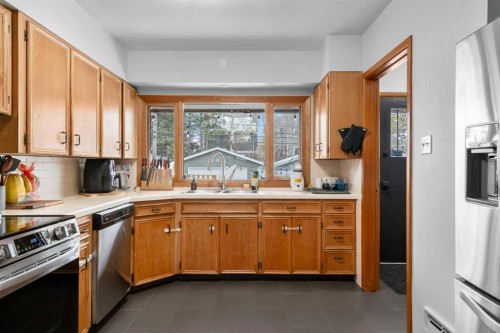 7 Creston Crescent Nw, Calgary, AB - Indoor Photo Showing Kitchen With Double Sink