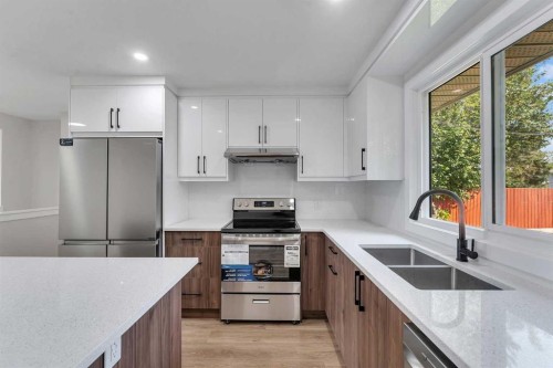 1271 Penedo Crescent Se, Calgary, AB - Indoor Photo Showing Kitchen With Double Sink With Upgraded Kitchen