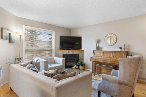 120 Douglas Glen Park Se, Calgary, AB - Indoor Photo Showing Living Room With Fireplace