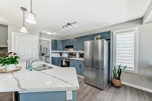 137 Coverton Circle Ne, Calgary, AB - Indoor Photo Showing Kitchen With Stainless Steel Kitchen With Double Sink