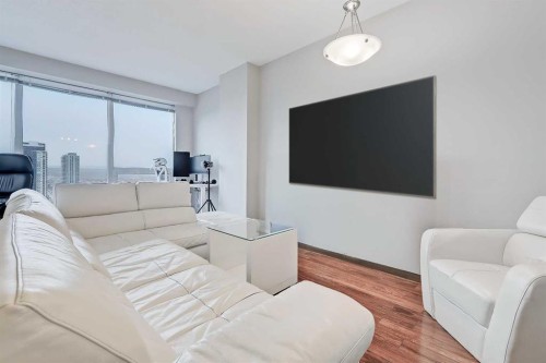 1807-1053 10 Street Sw, Calgary, AB - Indoor Photo Showing Living Room