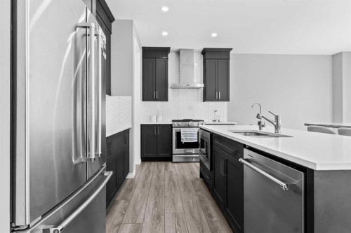 95 Carrington Close Nw, Calgary, AB - Indoor Photo Showing Kitchen With Stainless Steel Kitchen With Upgraded Kitchen