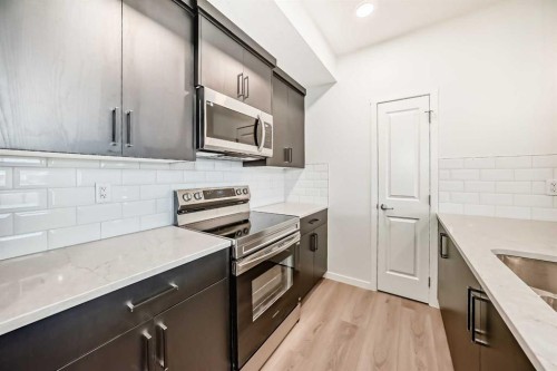 212-245 Edith Place Nw, Calgary, AB - Indoor Photo Showing Kitchen With Upgraded Kitchen