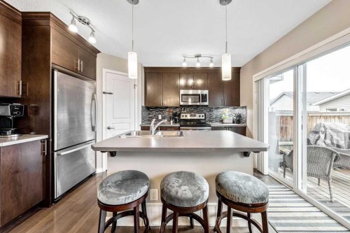 354 Cranford Drive Se, Calgary, AB - Indoor Photo Showing Kitchen With Stainless Steel Kitchen With Double Sink With Upgraded Kitchen